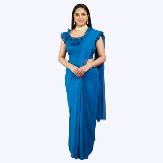 Picture of Melifloz Ruffle Neck Saree